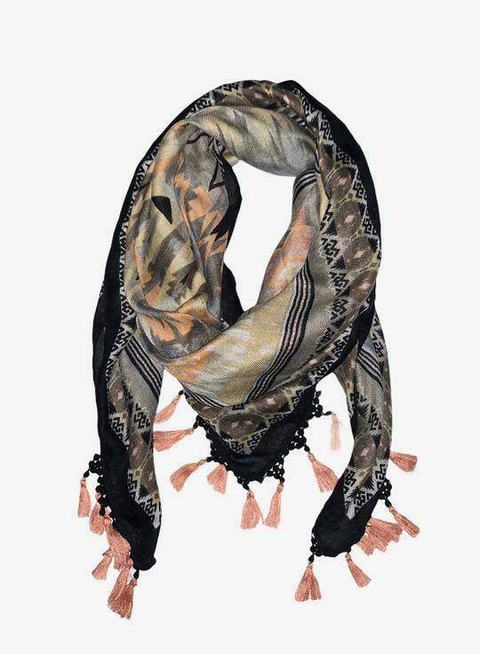 Aztec Boho Scarf - Earthtones
