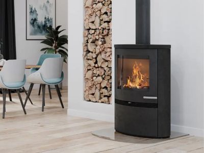 Kaminofen TT22HS Black Stein schwarz lackiert