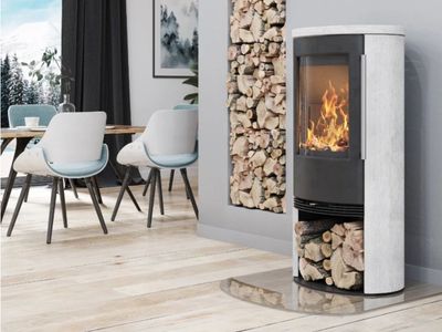 Kaminofen TT21RS-Wh Cremefarbiger Sandstein