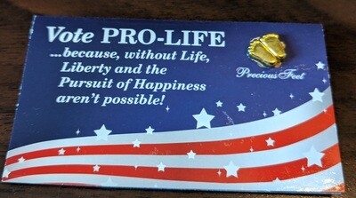 Vote Pro-Life Precious Feet Pin in Gold