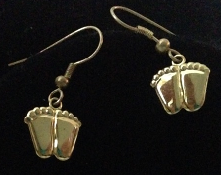 Precious Feet Earrings in Gold or Silver