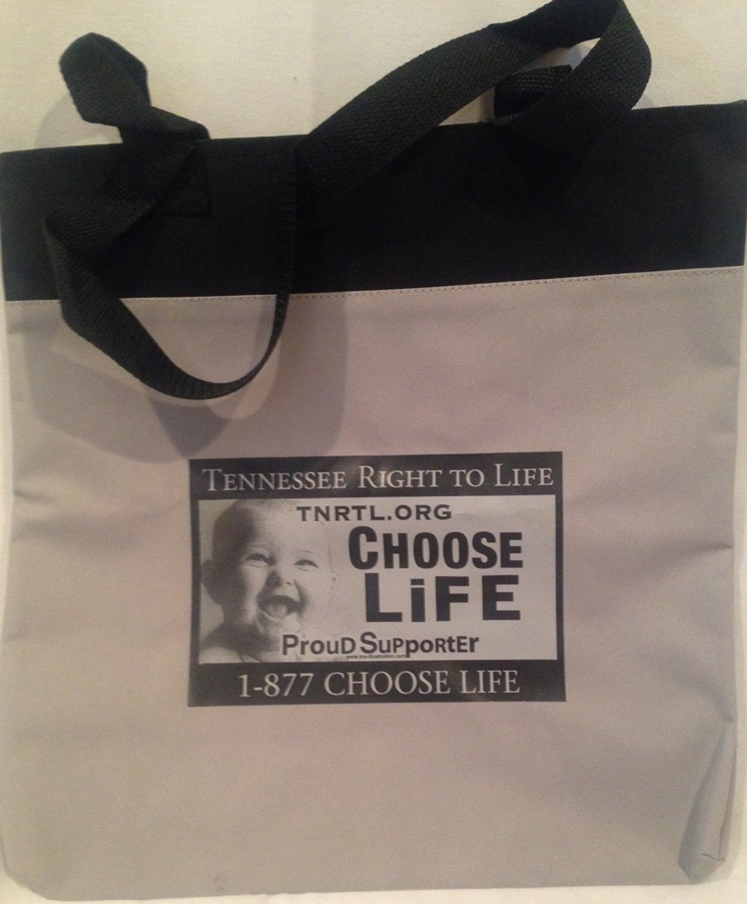 Choose Life Plate Canvas Bag in Gray or Purple