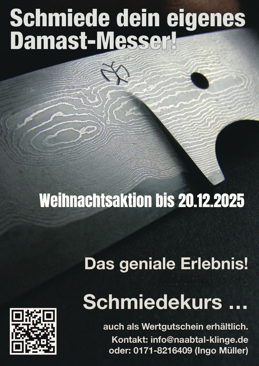 Weihnachtsaktion … schmiede Dein eigenes Damastmesser … Weihnachtsaktion … schmiede Dein eigenes Damastmesser …