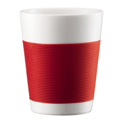 Bodum CANTEEN, 2 Stück Tasse, doppelwandig, 0.2l, Porzellan, rot