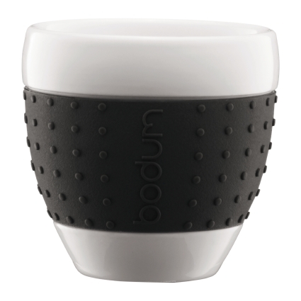 Bodum PAVINA, 2 Stück Tasse, 0,25l, Porzellan, schwarz