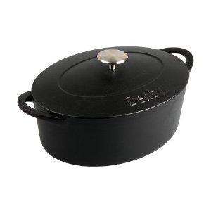 Denby Casserole oval Gusseisen 28cm 4,2l schwarz