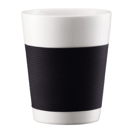 Bodum CANTEEN, 2 Stück Tasse, doppelwandig, 0.2l, Porzellan, schwarz