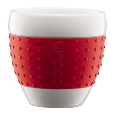 Bodum PAVINA, 2 Stück Tasse, 0,25l, Porzellan, rot