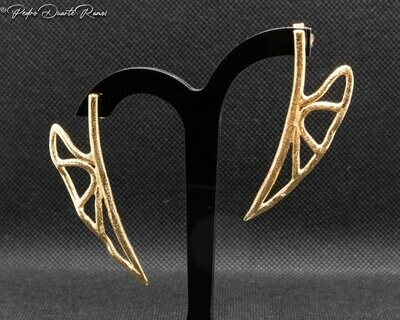 Silver Gold Plated Triangular Shape Drop Earrings