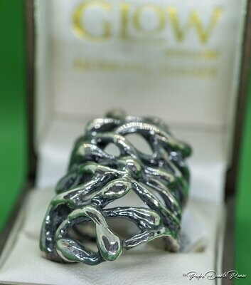 Silver Big Ring with Silver Branches