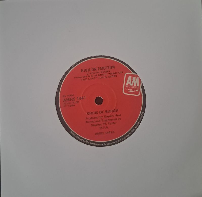 Chris De Burgh – High On Emotion (7" Single) (1984)