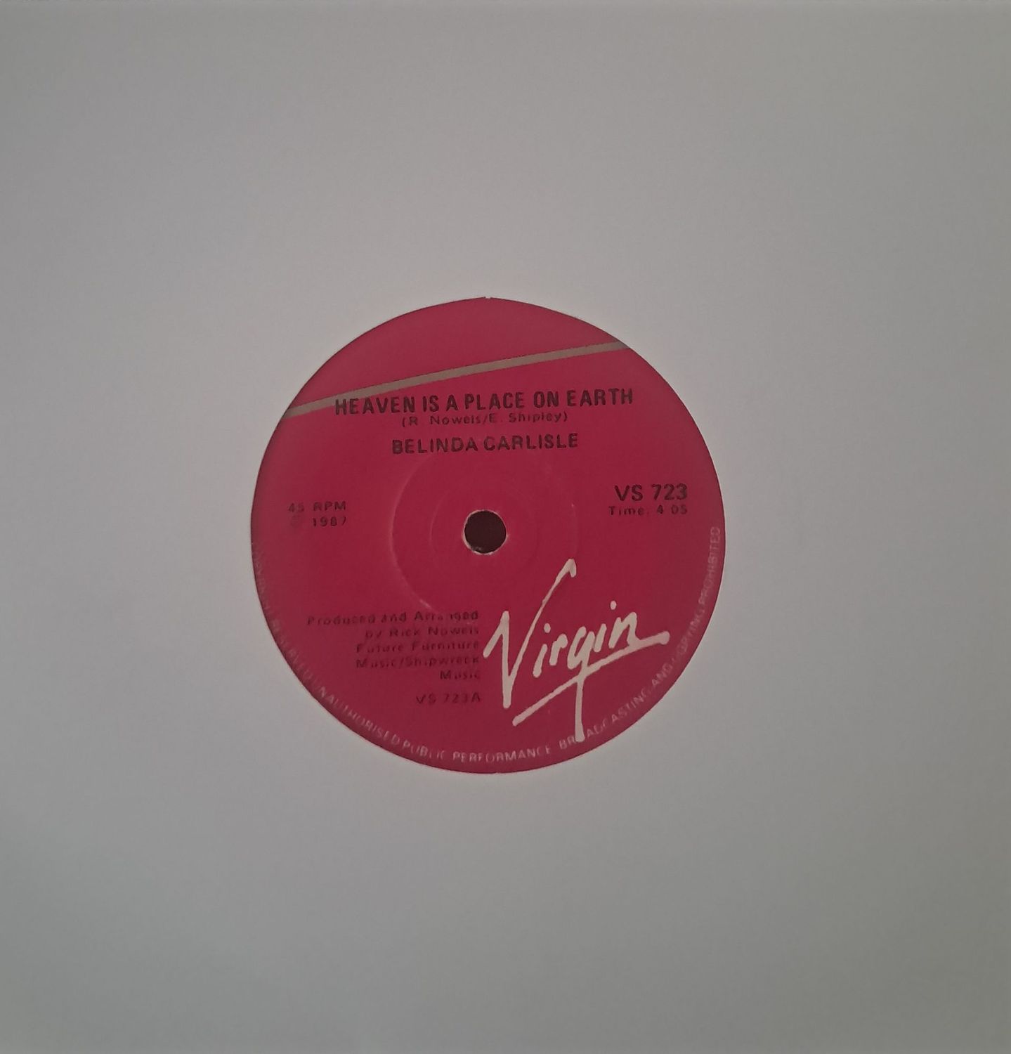 Belinda Carlisle – Heaven Is A Place On Earth (7" Single) (1987)