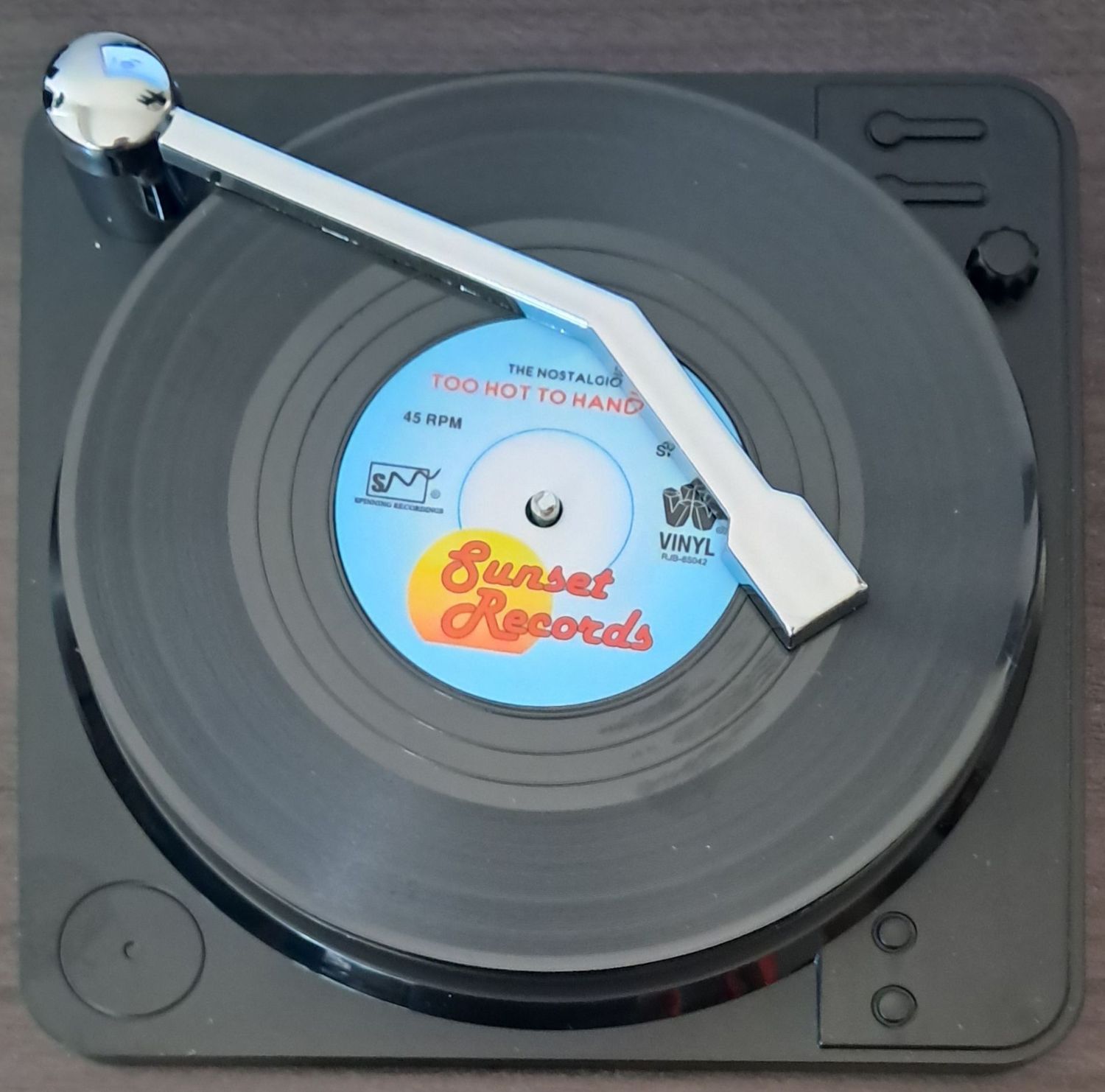 Vinyl Record Coasters with Player Holder Set