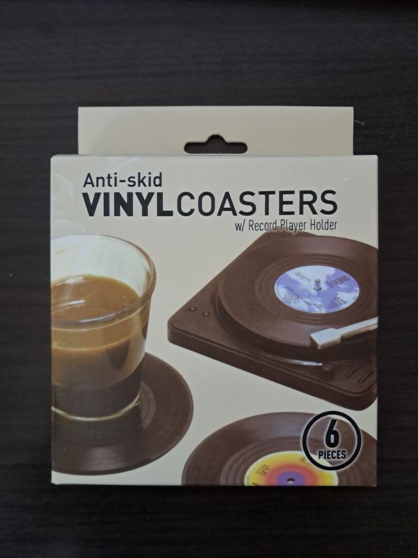 Vinyl Coasters with Record Player Holder