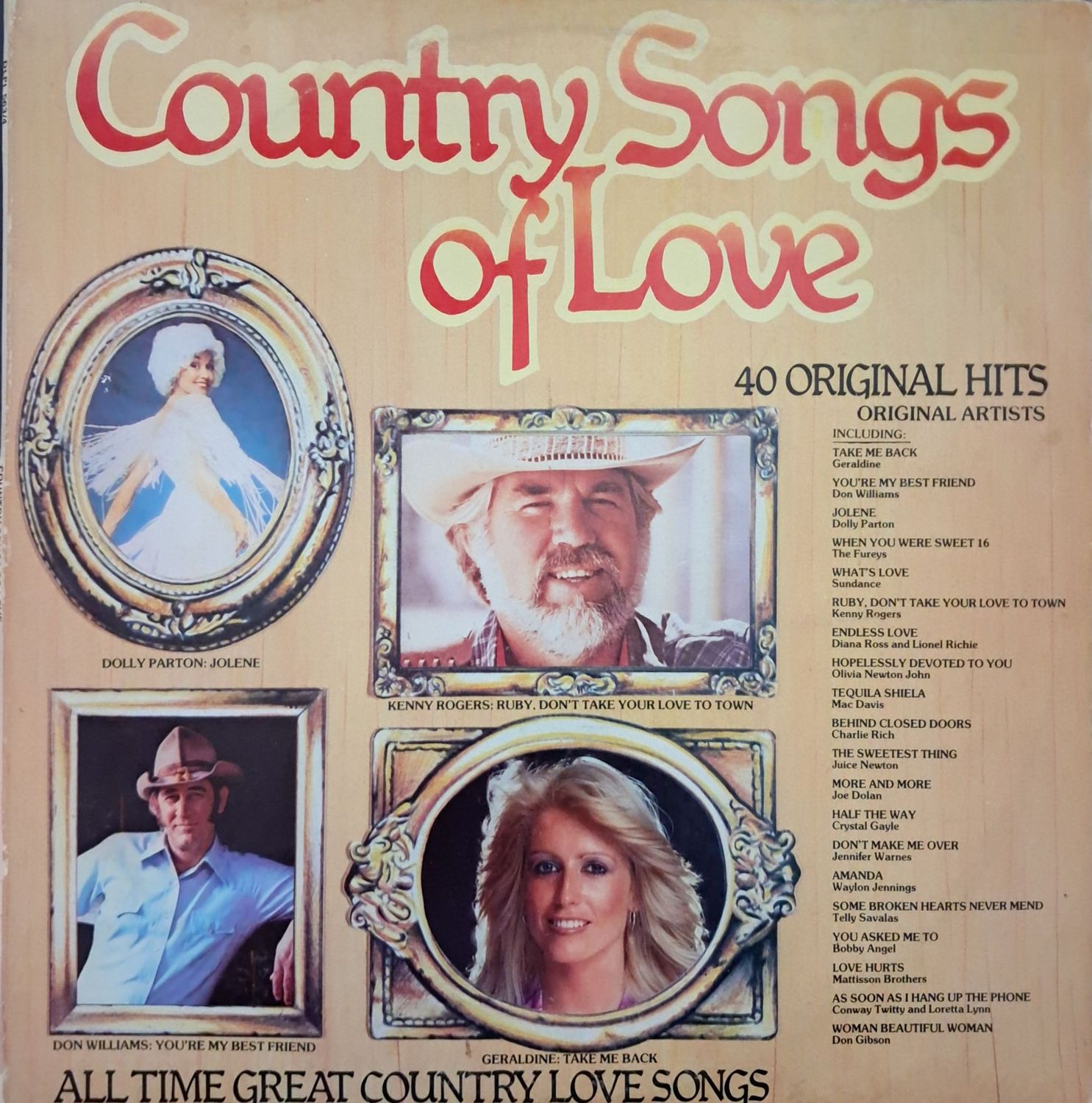 Various – Country Songs Of Love (2XLP) (1982) (Gatefold)
