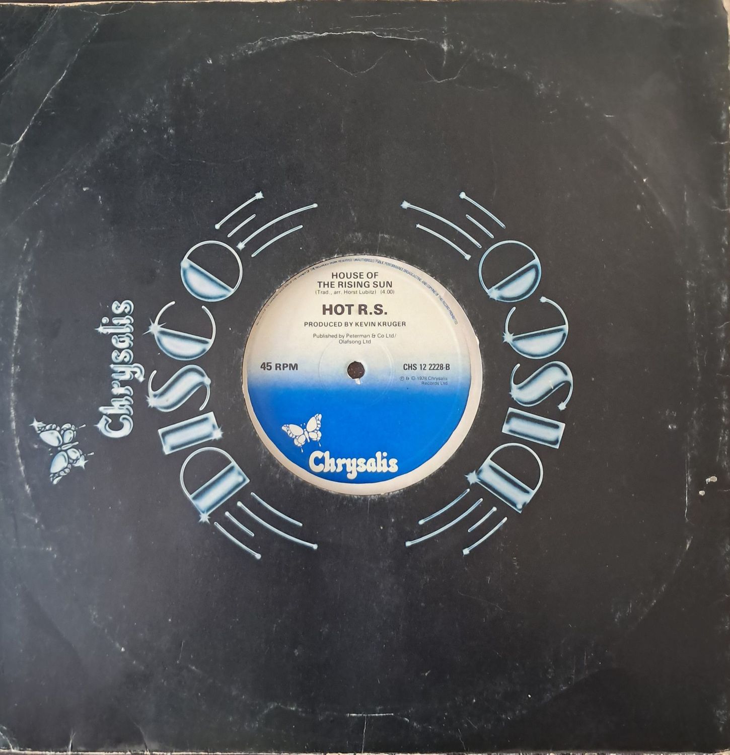 HOT R.S. – House Of The Rising Sun (12" Maxi) (UK Pressing) (1978)
