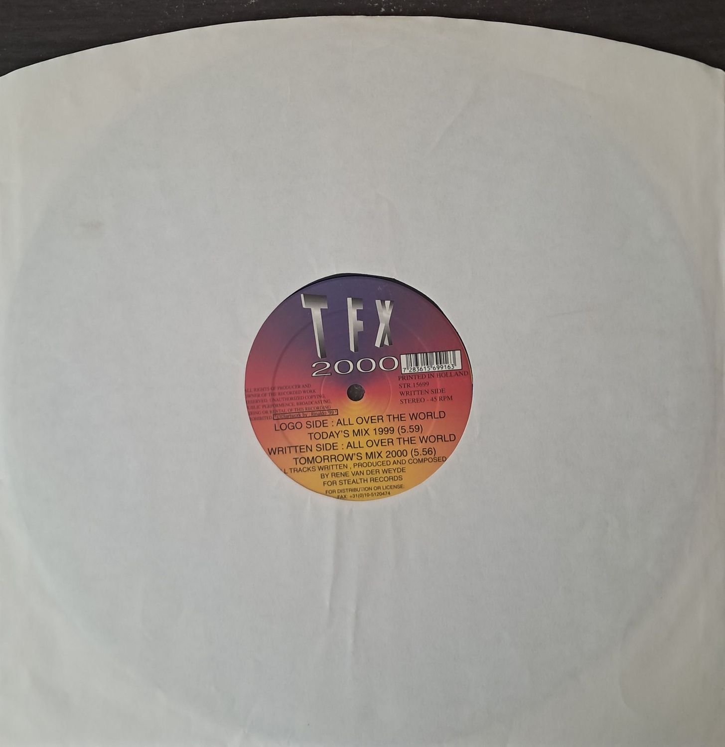 TFX – 2000 (12") (45RPM) (Netherlands Pressing) (1999)