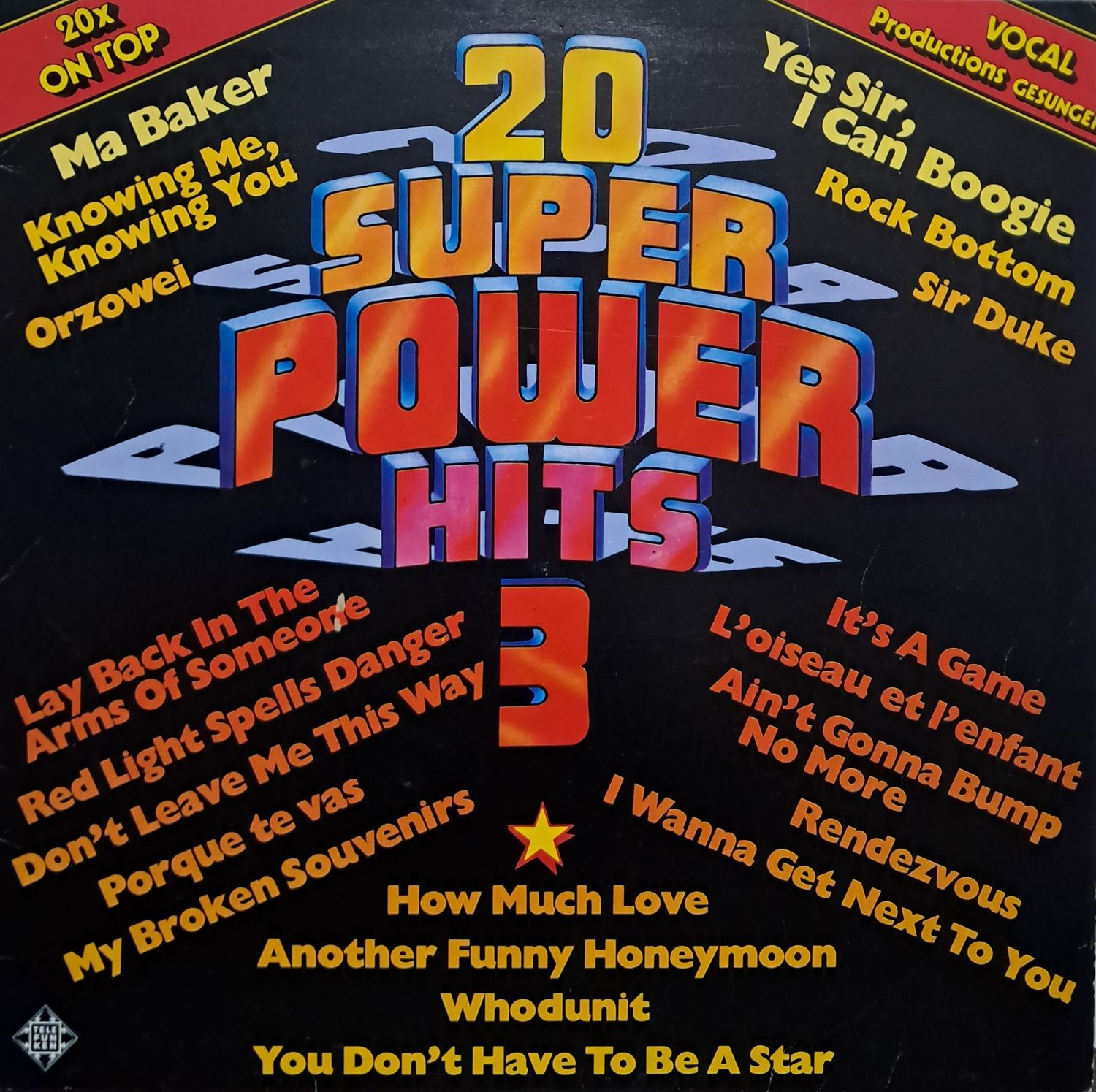 Various – 20 Super Power Hits 3 (Germany Pressing) (1977)