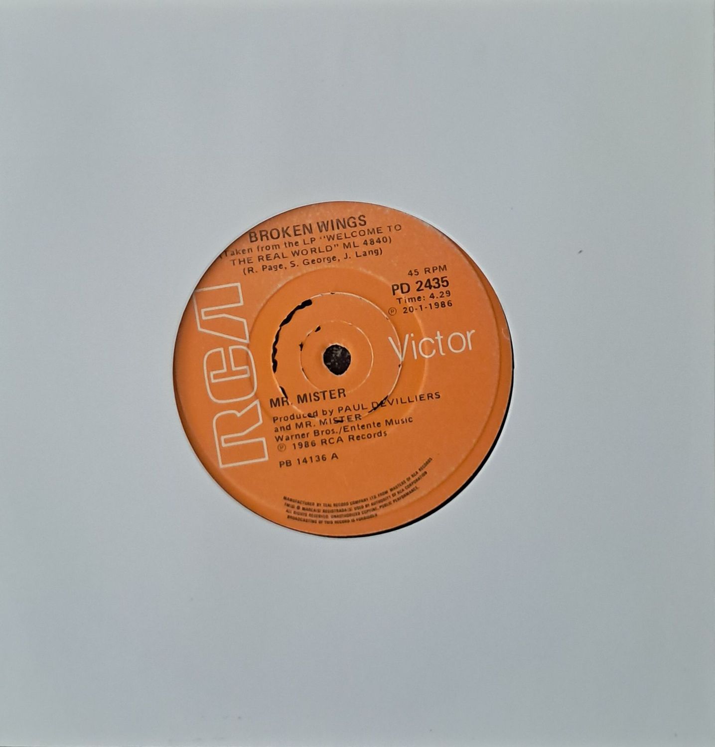 Mr. Mister – Broken Wings (7"Single - 1986)