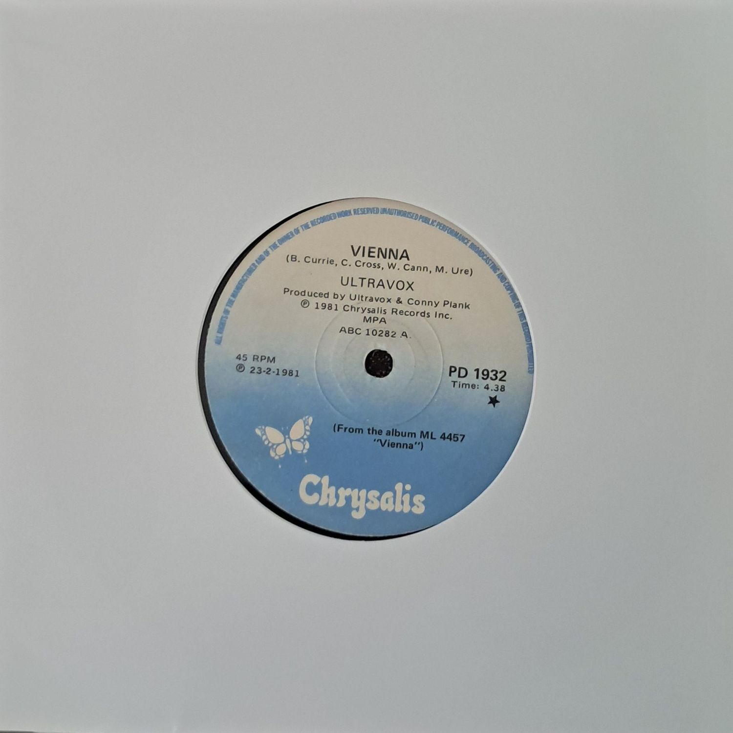 Ultravox – Vienna (7"Single - 1981)