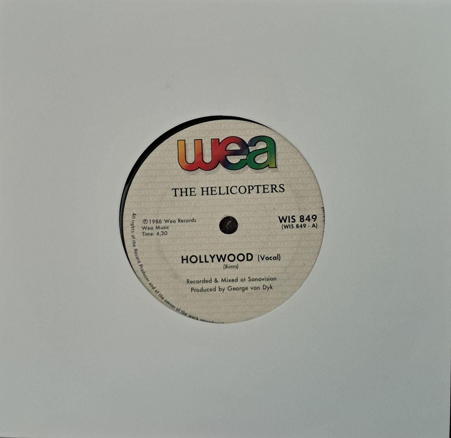 The Helicopters – Don't Wanna Live In Hollywood (7 The Helicopters – Don't Wanna Live In Hollywood (7"Single - 1986)