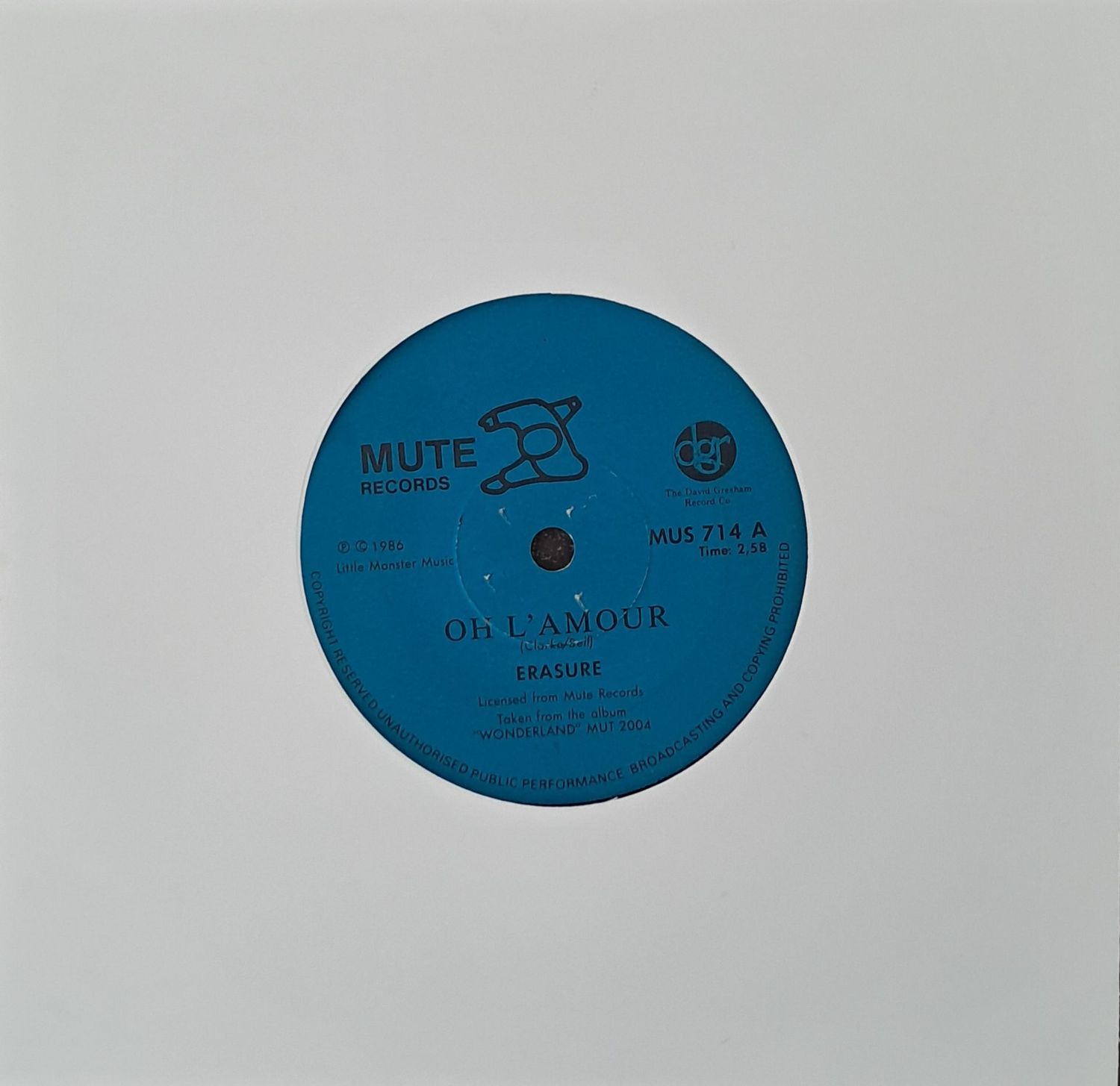 Erasure – Oh L'Amour (7"Single - 1986)