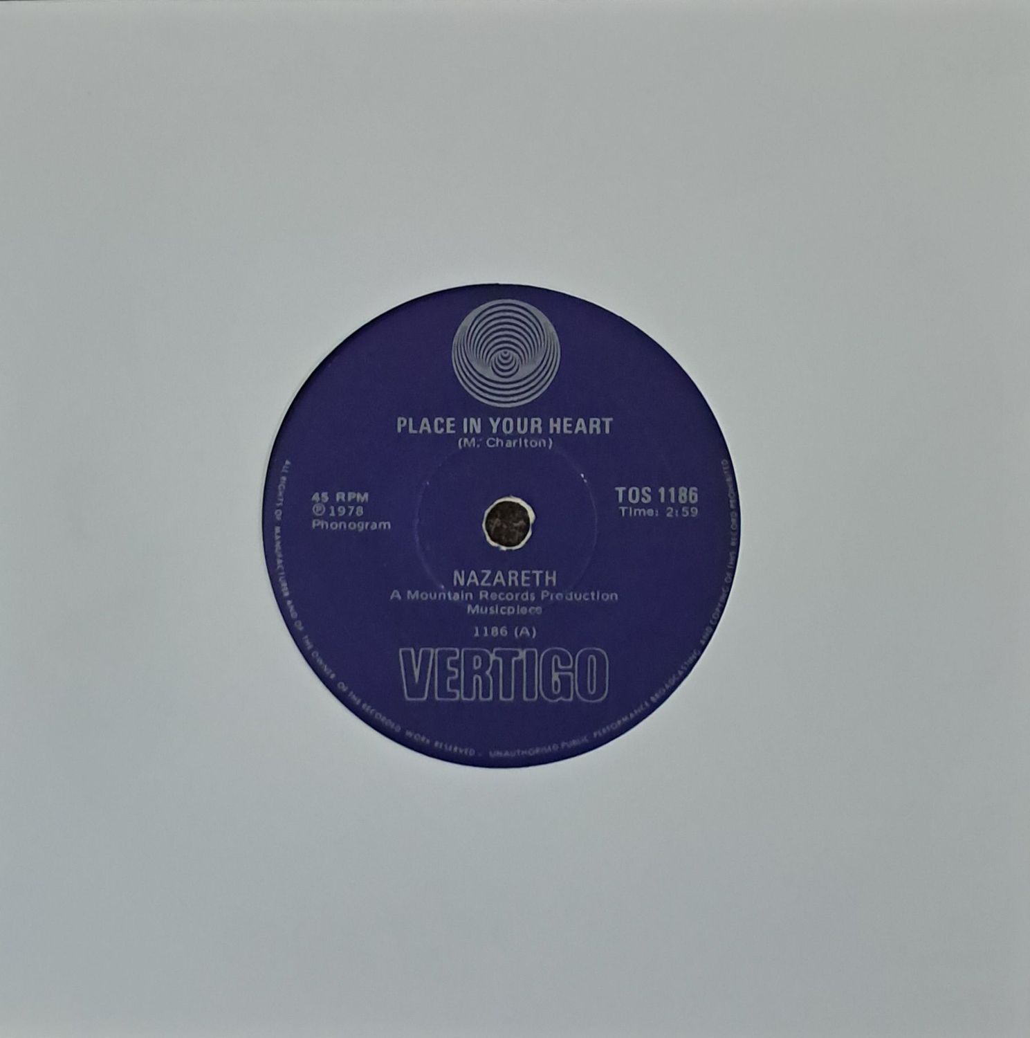 Nazareth – Place In Your Heart (7"Single - 1978)