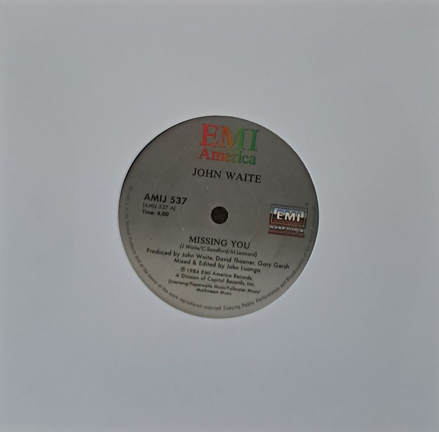 John Waite – Missing You (7"Single - 1984)