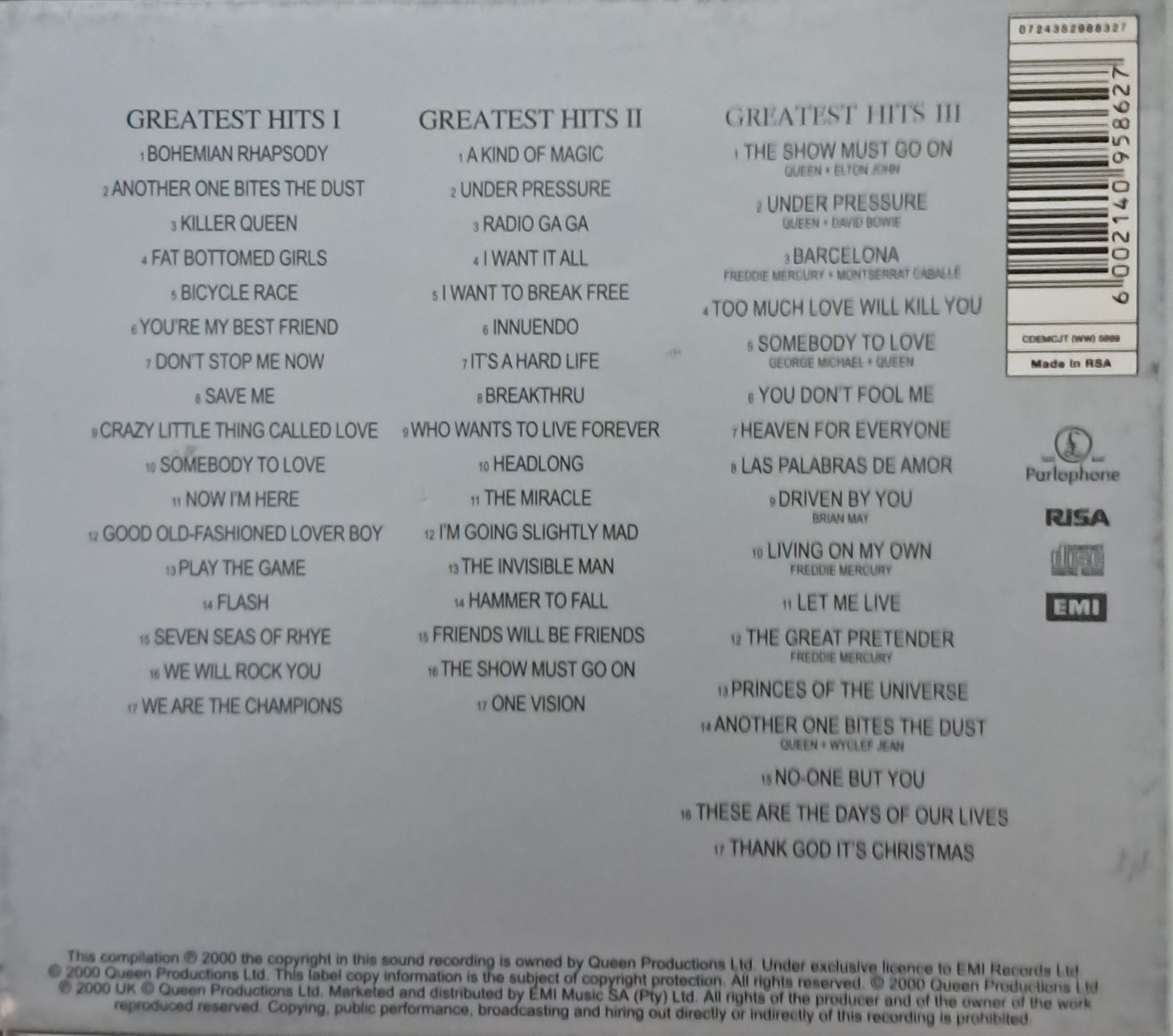 Queen – Greatest Hits I II & III (The Platinum Collection) (3xCD - 2000)