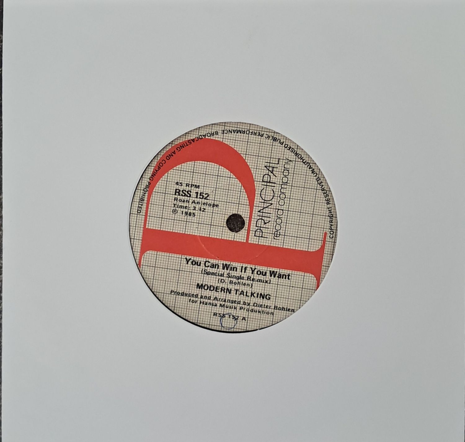 Modern Talking – You Can Win If You Want (Special Single Remix) (7"Single - 1985)