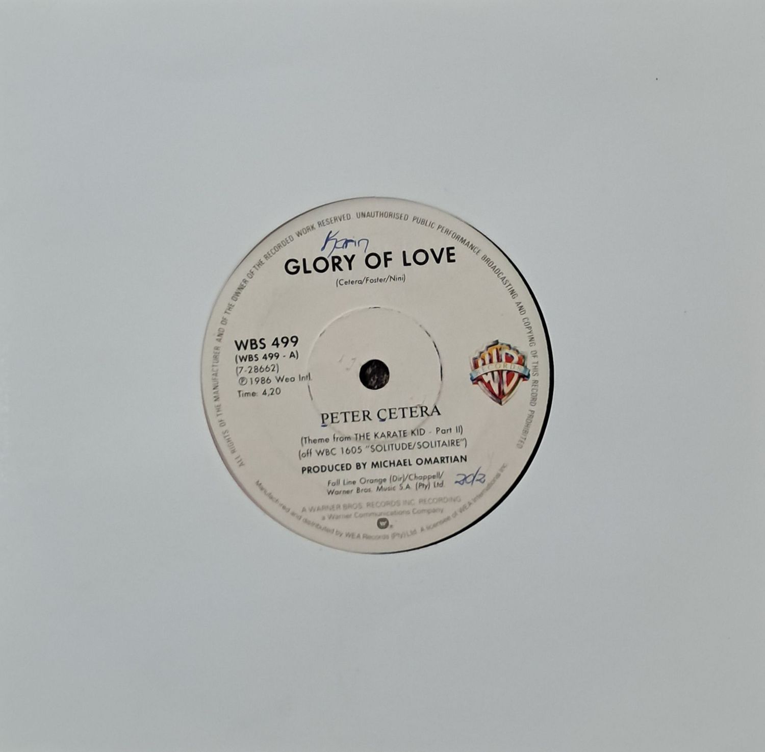 Peter Cetera – Glory Of Love (7"Single - 1986)