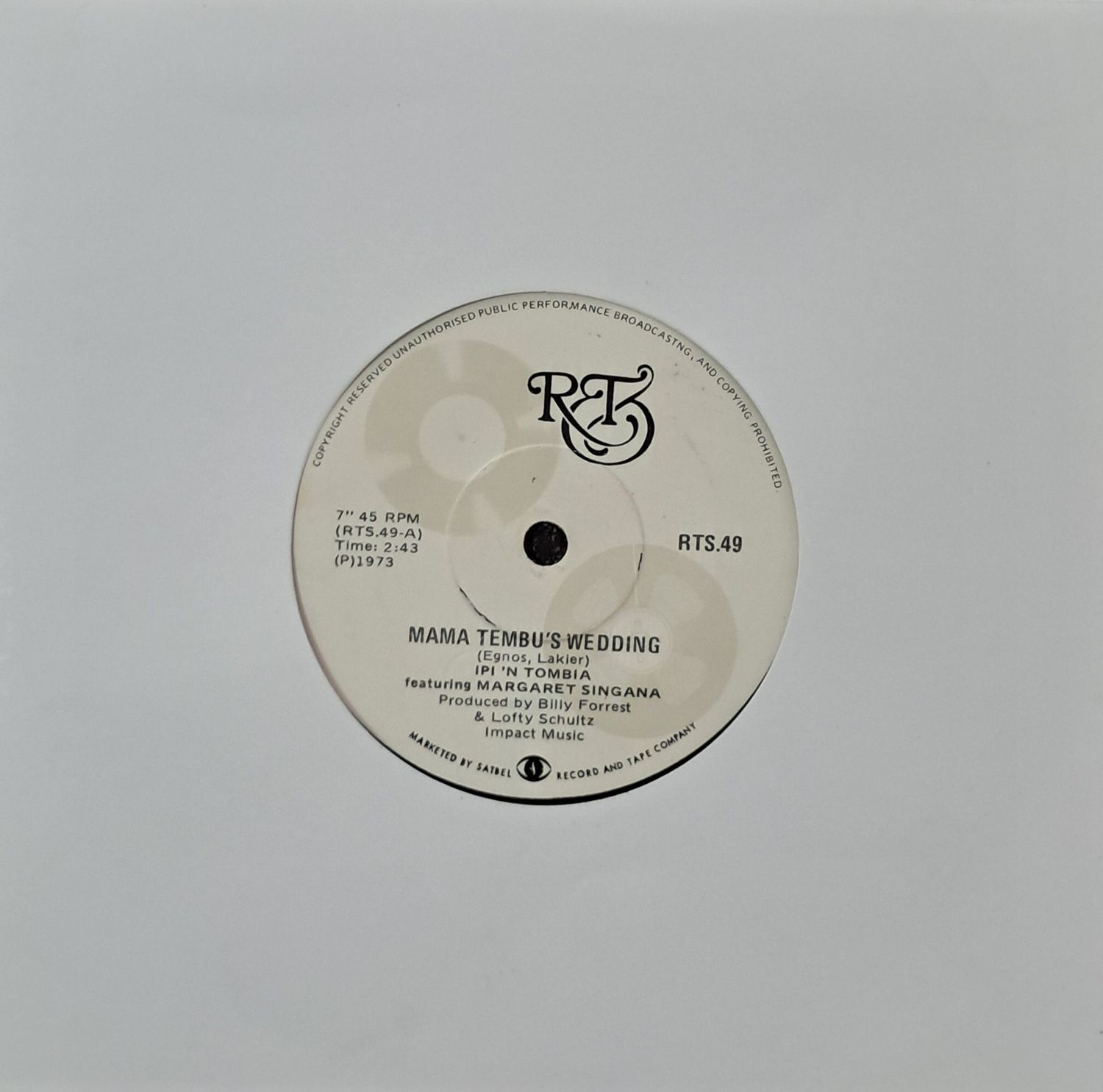 Margaret Singana With Ipi 'N Tombia – Mama Tembu's Wedding / The Warrior