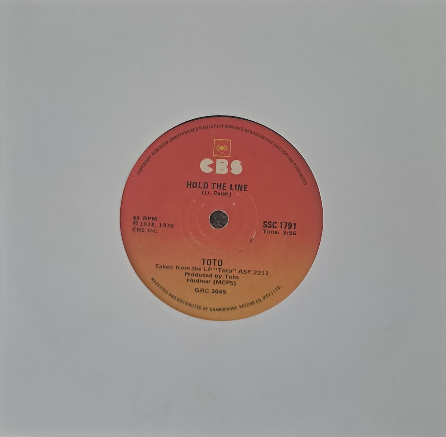 Toto – Hold The Line (7"Single - 1979)