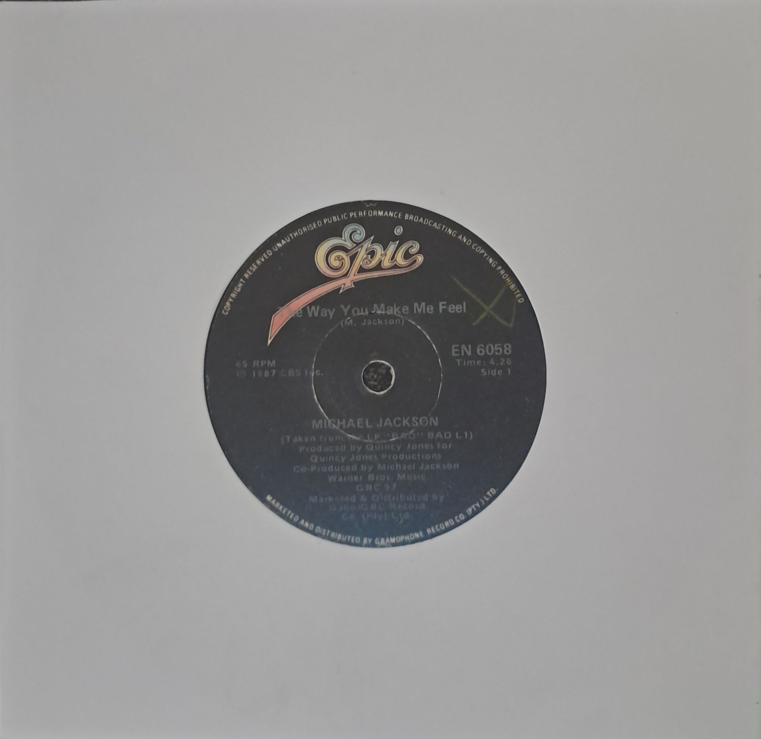 Michael Jackson – The Way You Make Me Feel (7"Single - 1987)