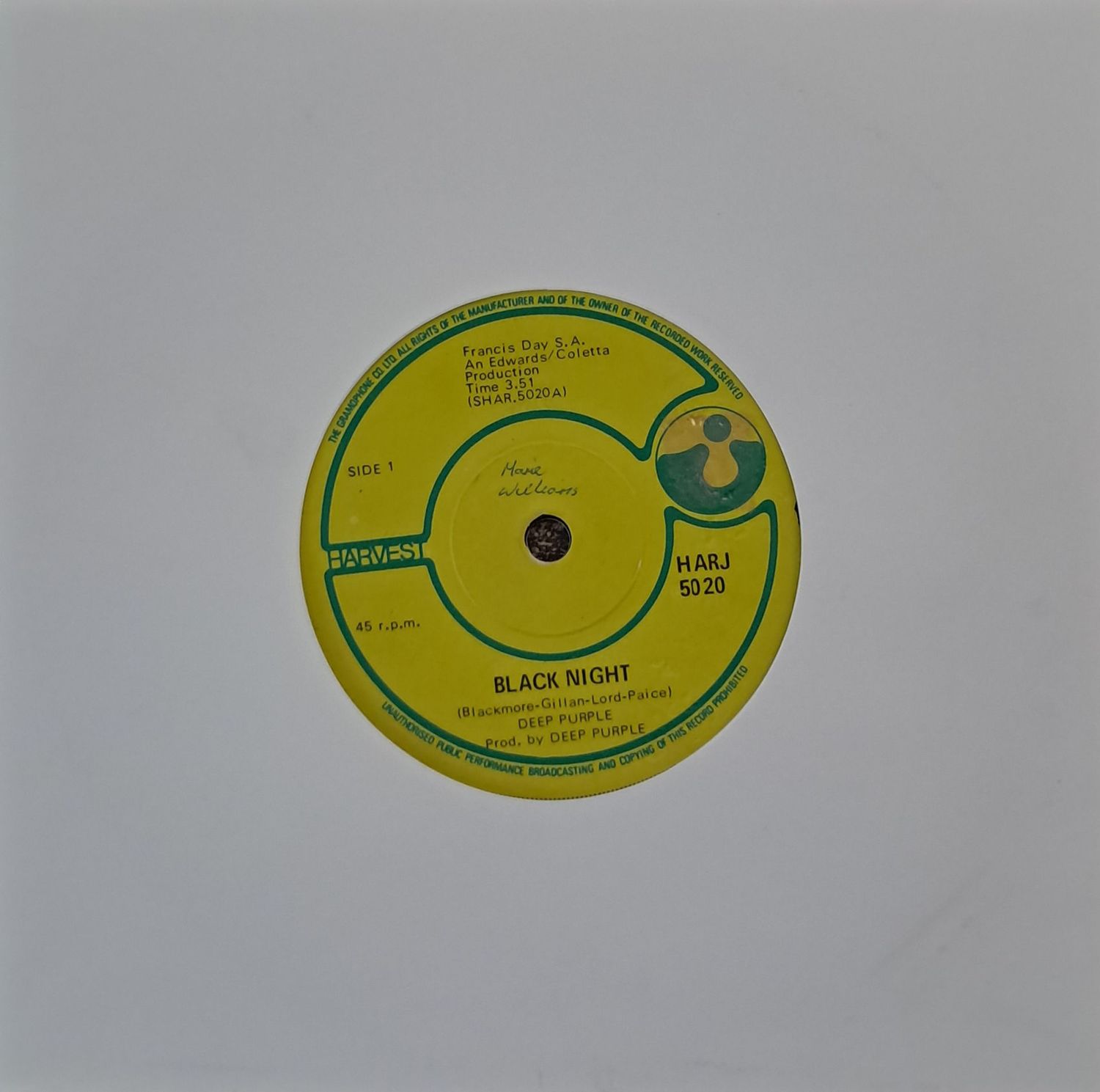 Deep Purple – Black Night (7"Single - 1970)