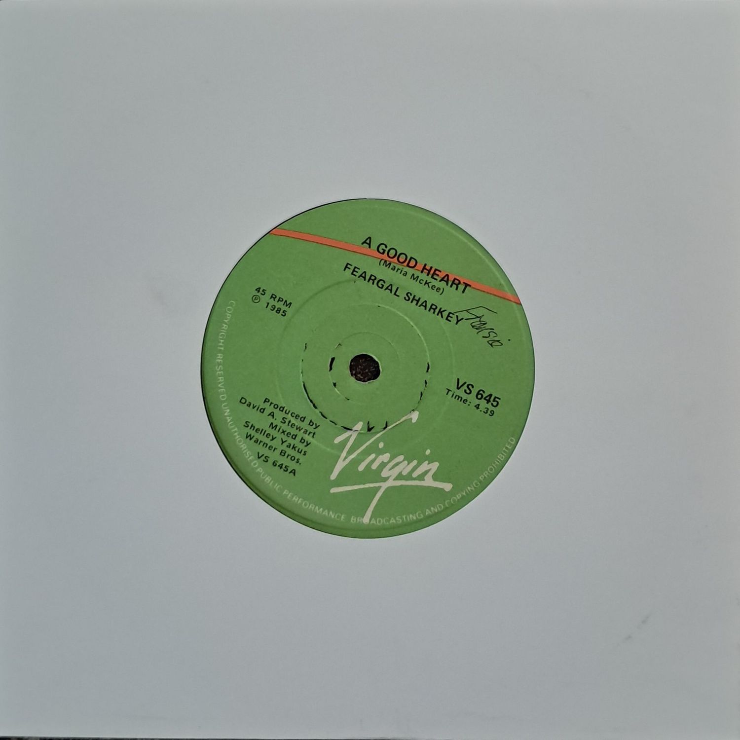 Feargal Sharkey – A Good Heart (7"Single - 1985)