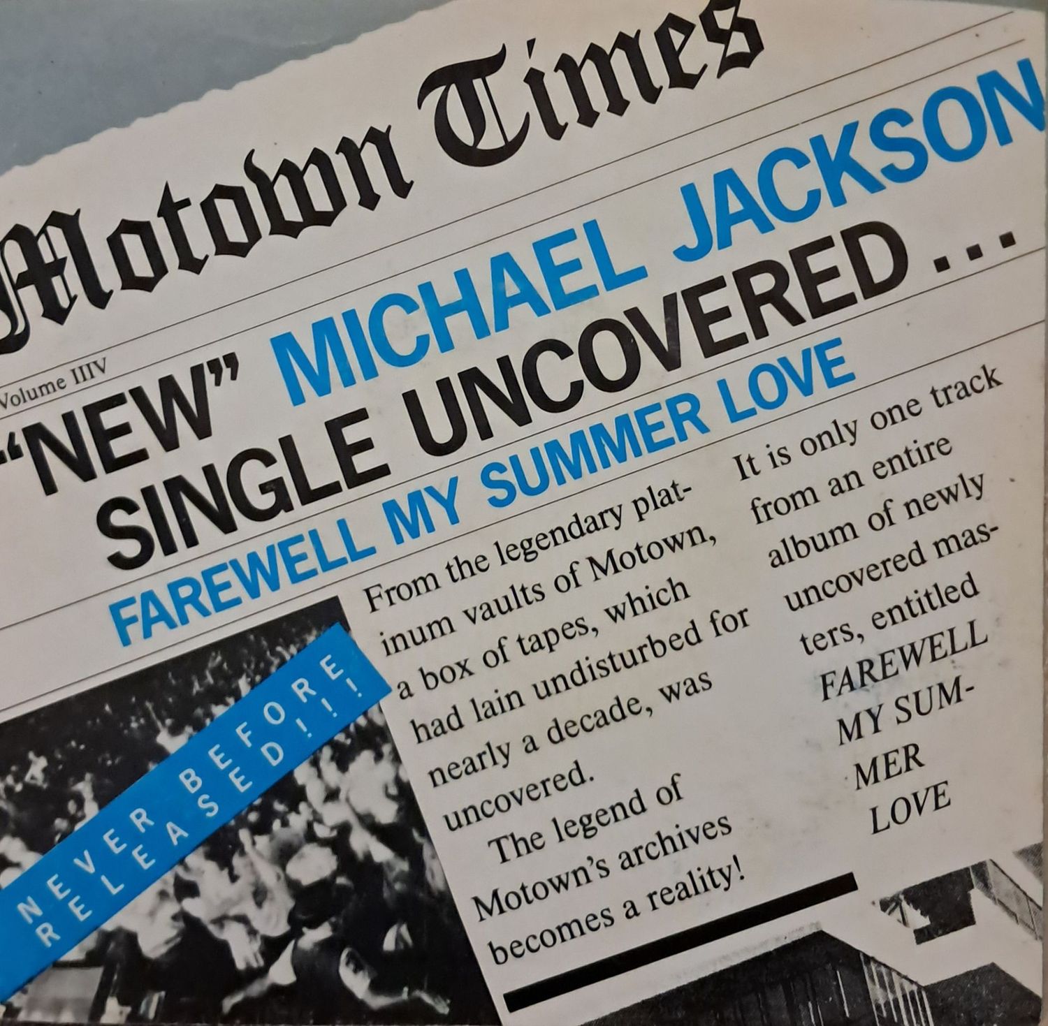 Michael Jackson – Farewell My Summer Love (7"Single - 1984)