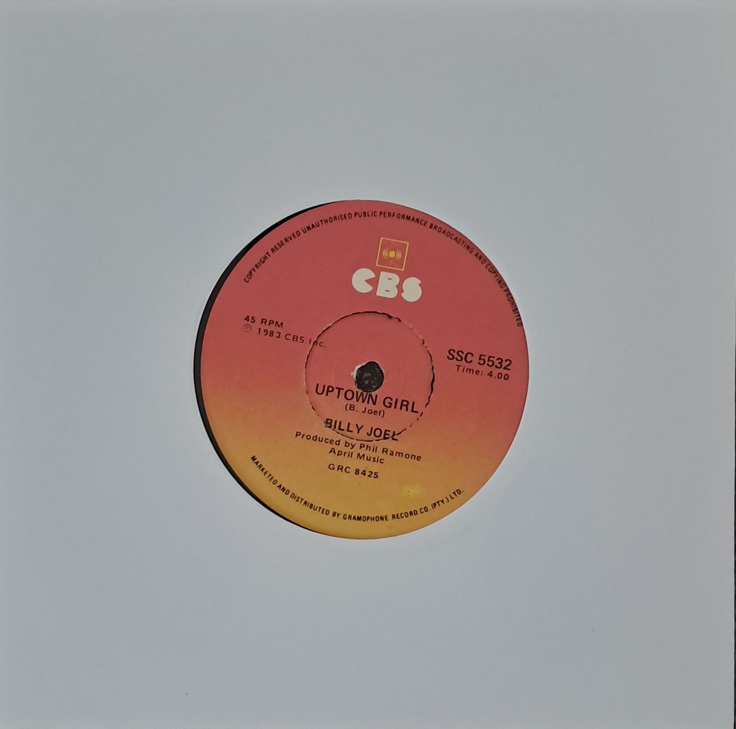 Billy Joel – Uptown Girl (7"Single - 1983)