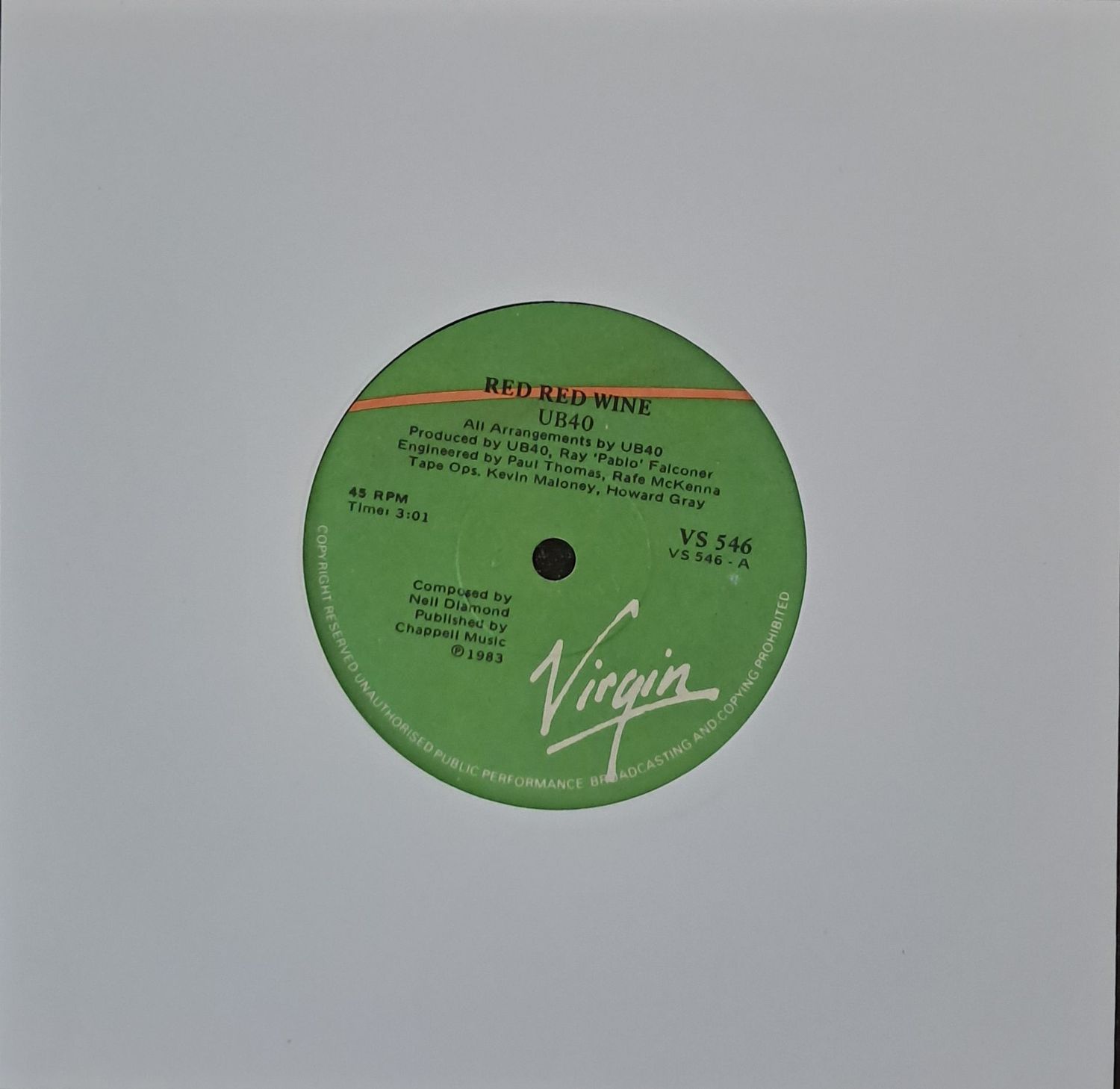 UB40 – Red Red Wine (7"Single - 1983)