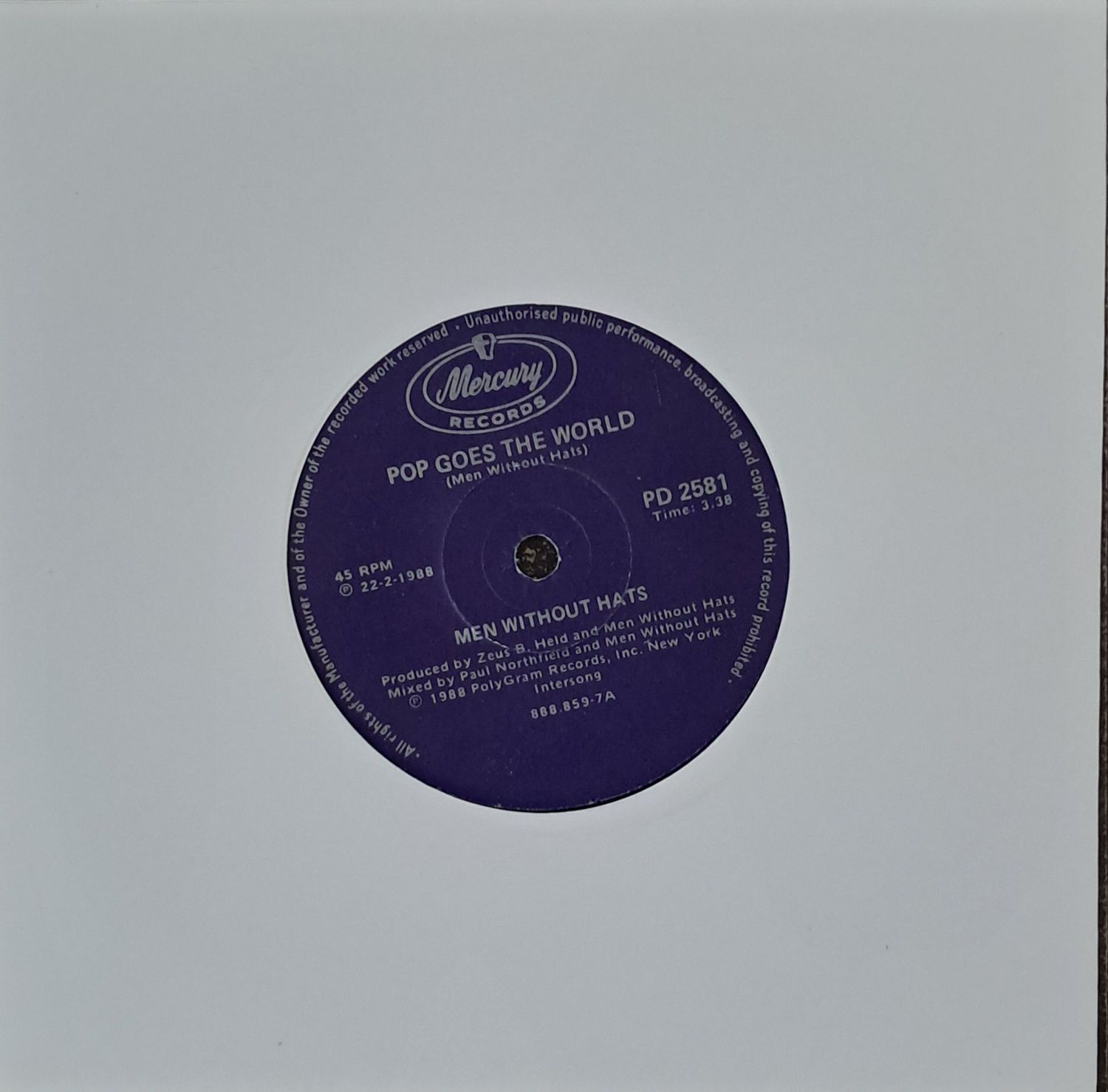 Men Without Hats – Pop Goes The World (7"Single - 1988)