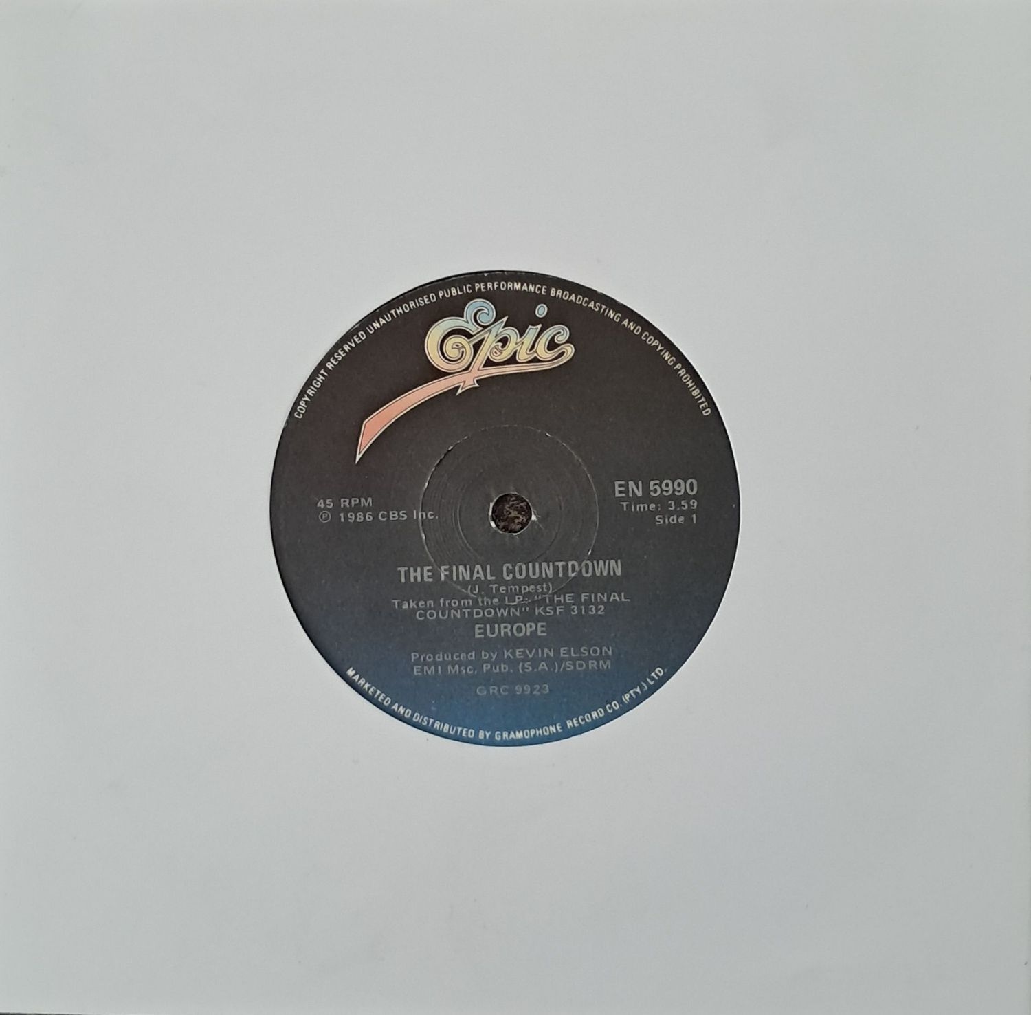 Europe – The Final Countdown (7"Single - 1986)