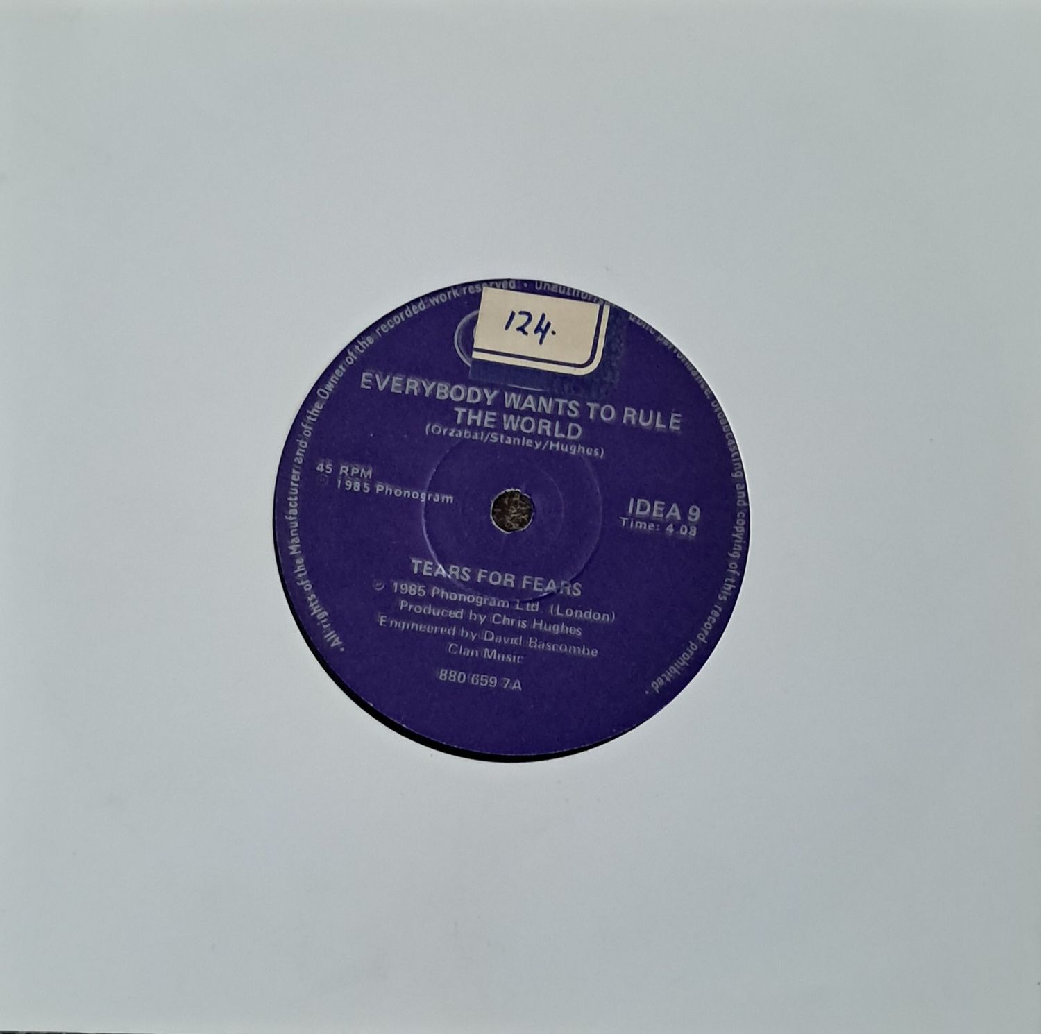 Tears For Fears – Everybody Wants To Rule The World (7"Single - 1985)