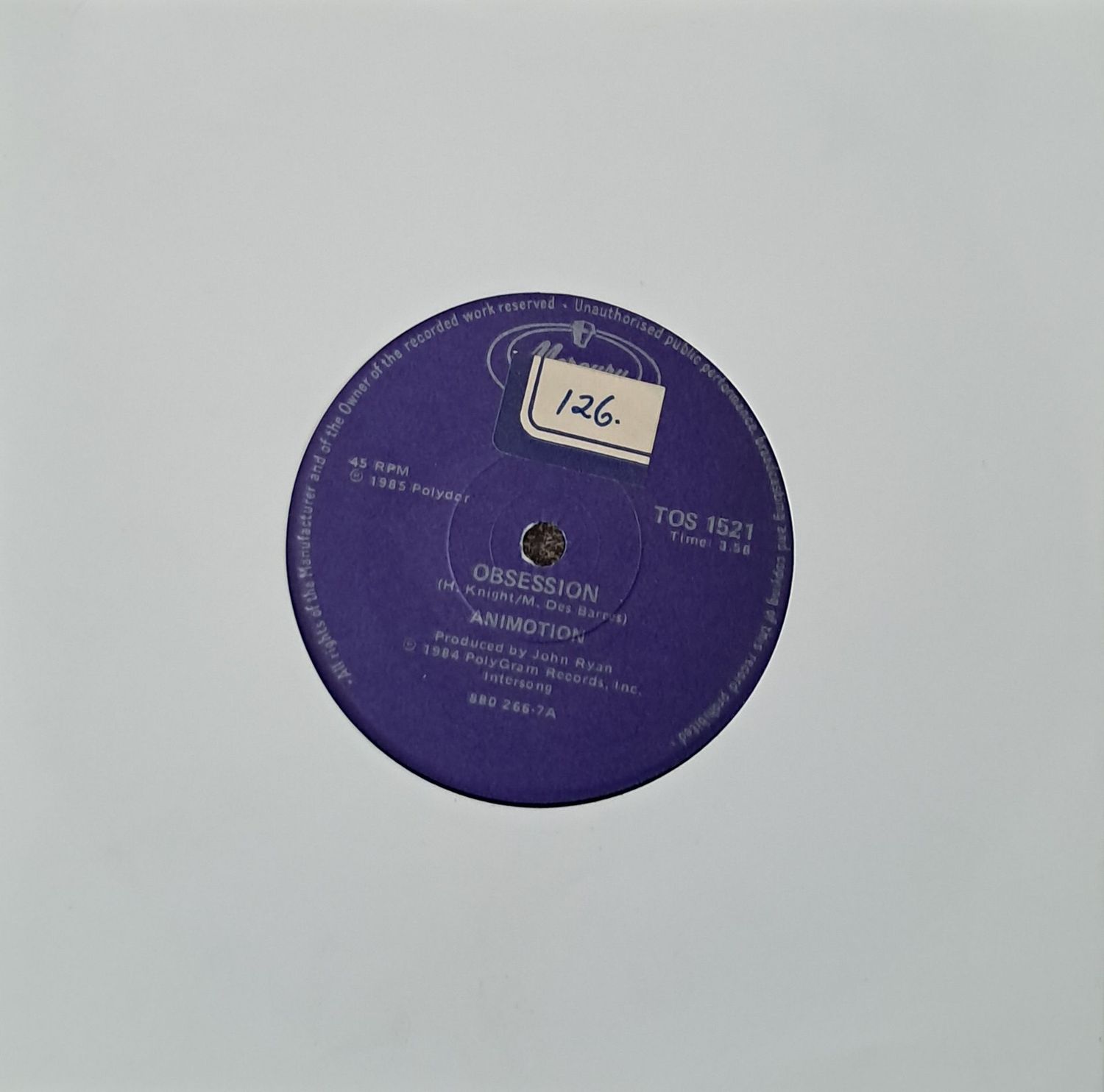Animotion – Obsession (7"Single - 1985)
