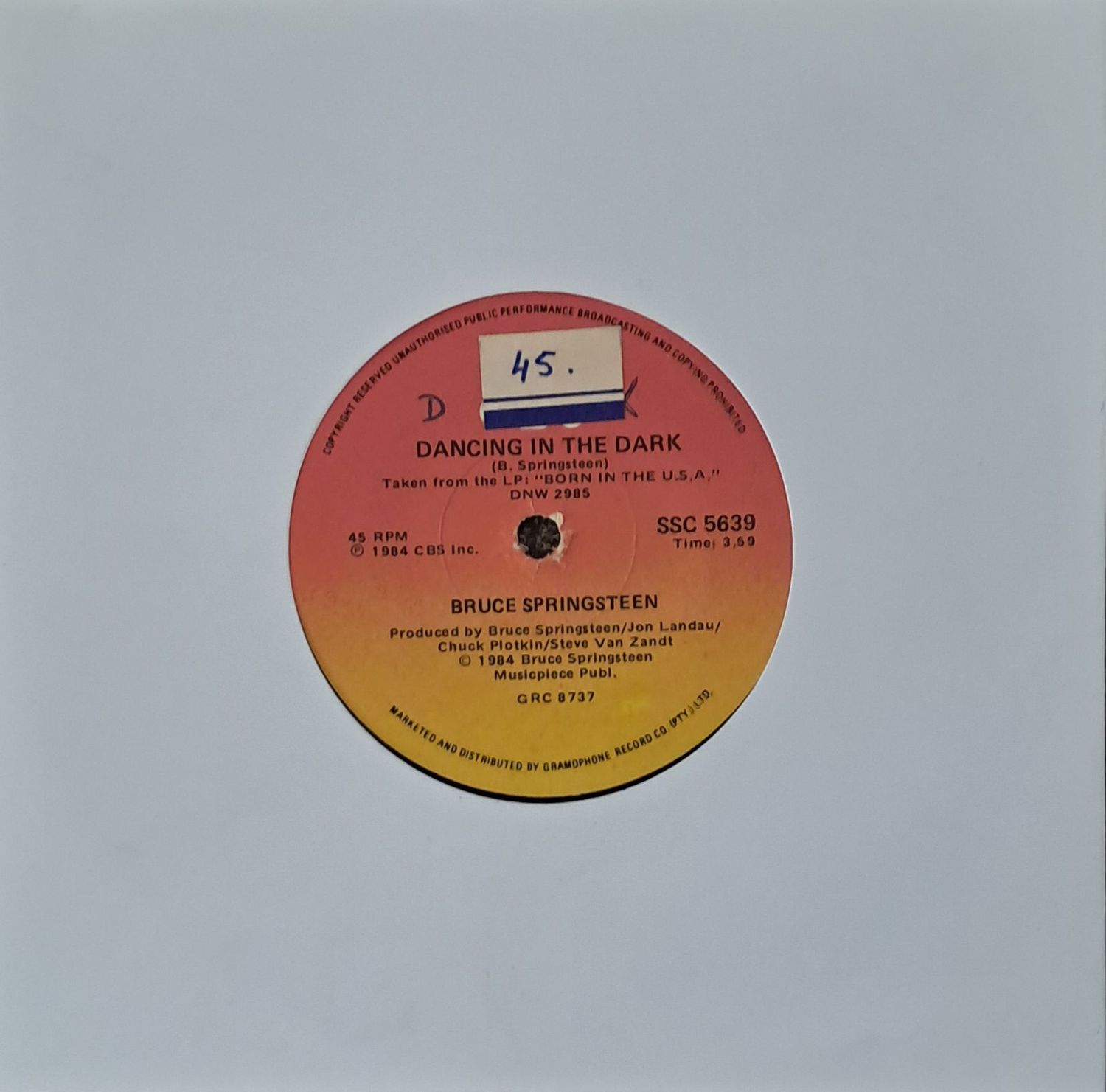 Bruce Springsteen – Dancing In The Dark (7"Single - 1984)