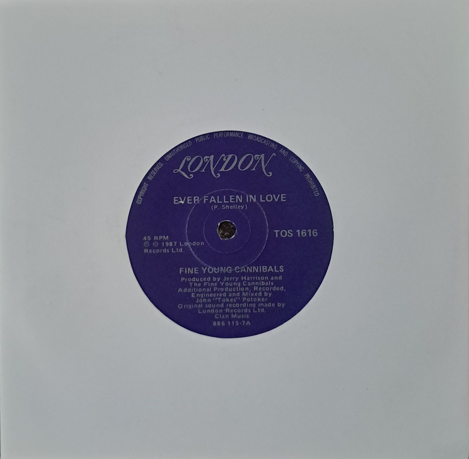 Fine Young Cannibals – Ever Fallen In Love (7 Fine Young Cannibals – Ever Fallen In Love (7"Single - 1987)
