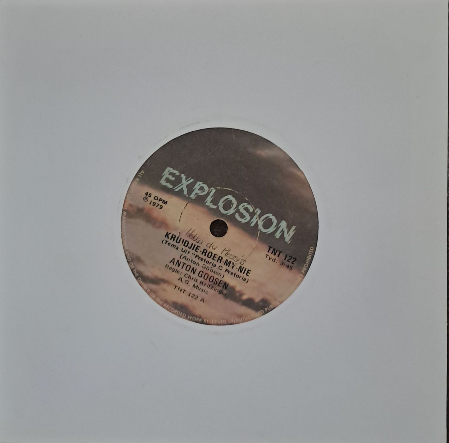 Anton Goosen – Kruidjie-Roer-My-Nie (7 Anton Goosen – Kruidjie-Roer-My-Nie (7"Single - 1979)