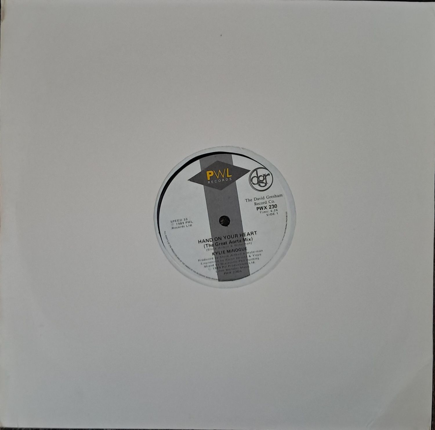 Kylie Minogue – Hand On Your Heart (12 Kylie Minogue – Hand On Your Heart (12"Maxi - 33RPM - 1989)