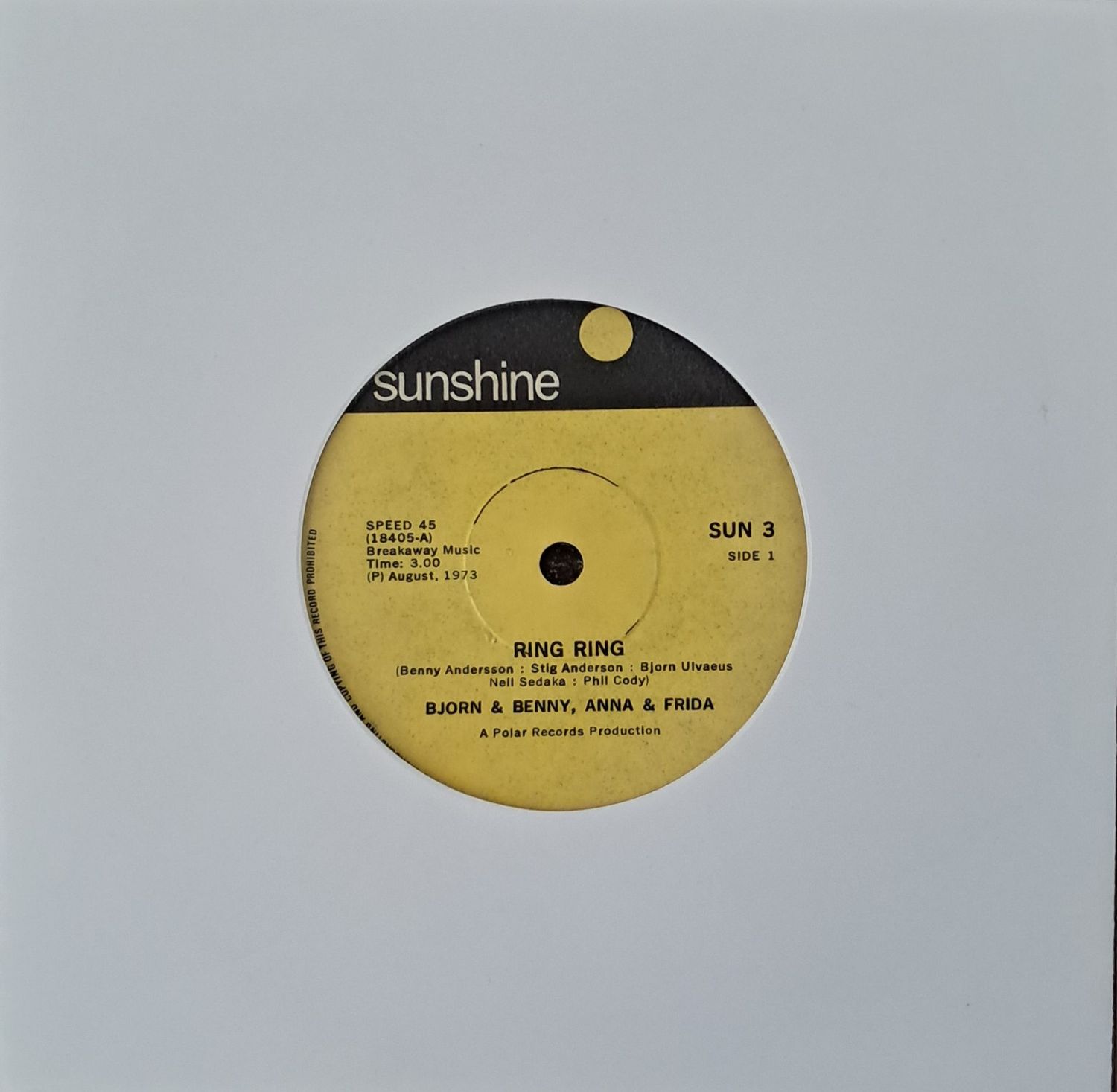 Björn & Benny, Anna & Frida – Ring Ring (7 Björn & Benny, Anna & Frida – Ring Ring (7"Single - 1973)