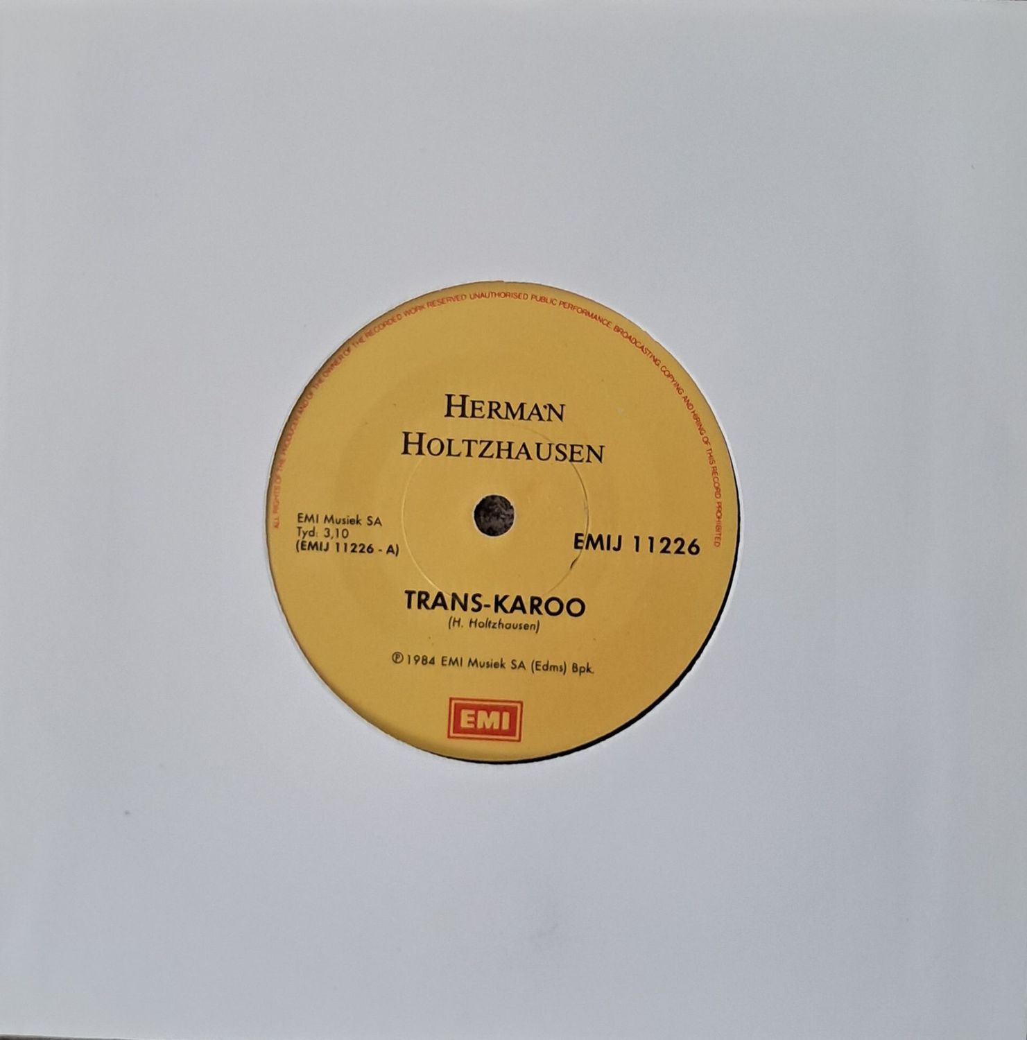 Herman Holtzhausen – Trans-Karoo (7 Herman Holtzhausen – Trans-Karoo (7"Single - 1984
