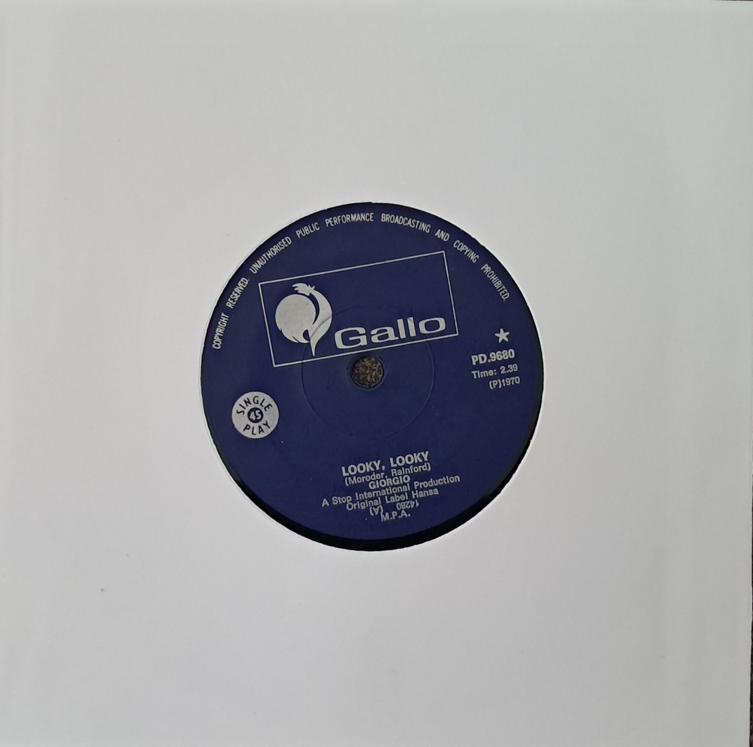 Giorgio – Looky, Looky / Happy Birthday (7 Giorgio – Looky, Looky / Happy Birthday (7"Single - 1969)